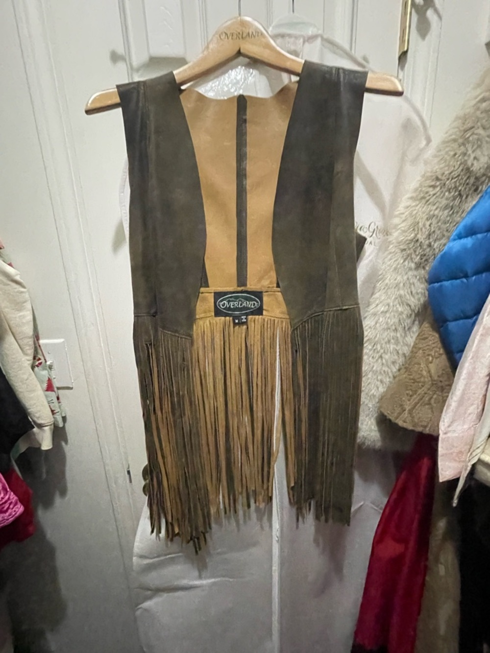 Overland Brown Suede Fringe Vest - Women's